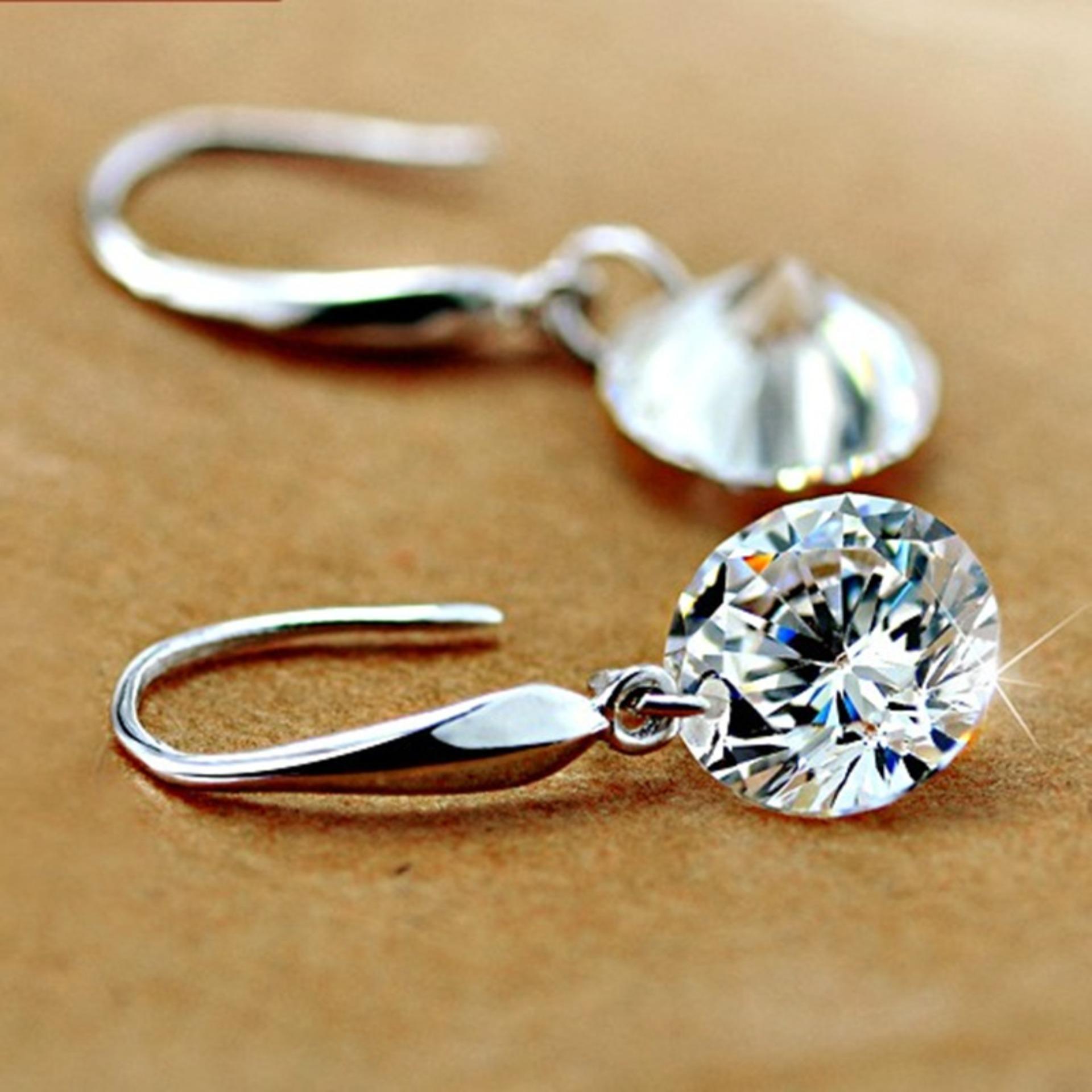 [HCM]Bông tai Nữ Bạc thời trang Giá sỉ Hàn Quốc khuyên móc câu đính đá Pha lê Kim cương giả lấp lánh Cổ điển SPE-EH012