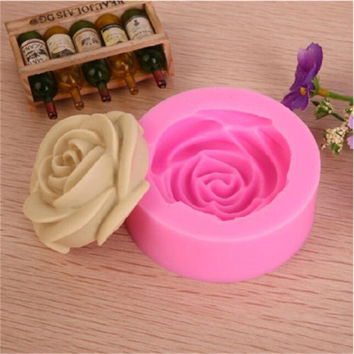 Khuôn silicon 4d hình hoa hồng 7cm