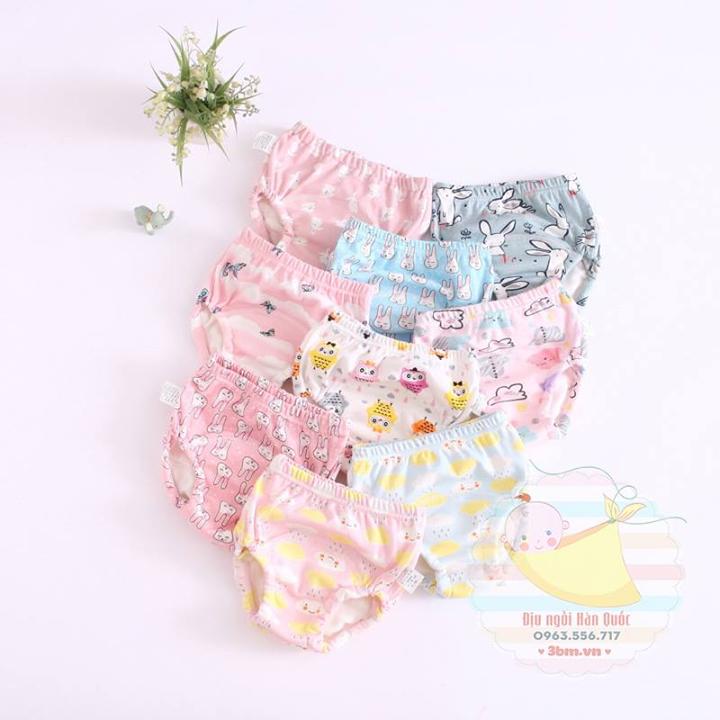 Bộ 2 quần bỏ bỉm 6 lớp bé gái vải cotton mềm mịn