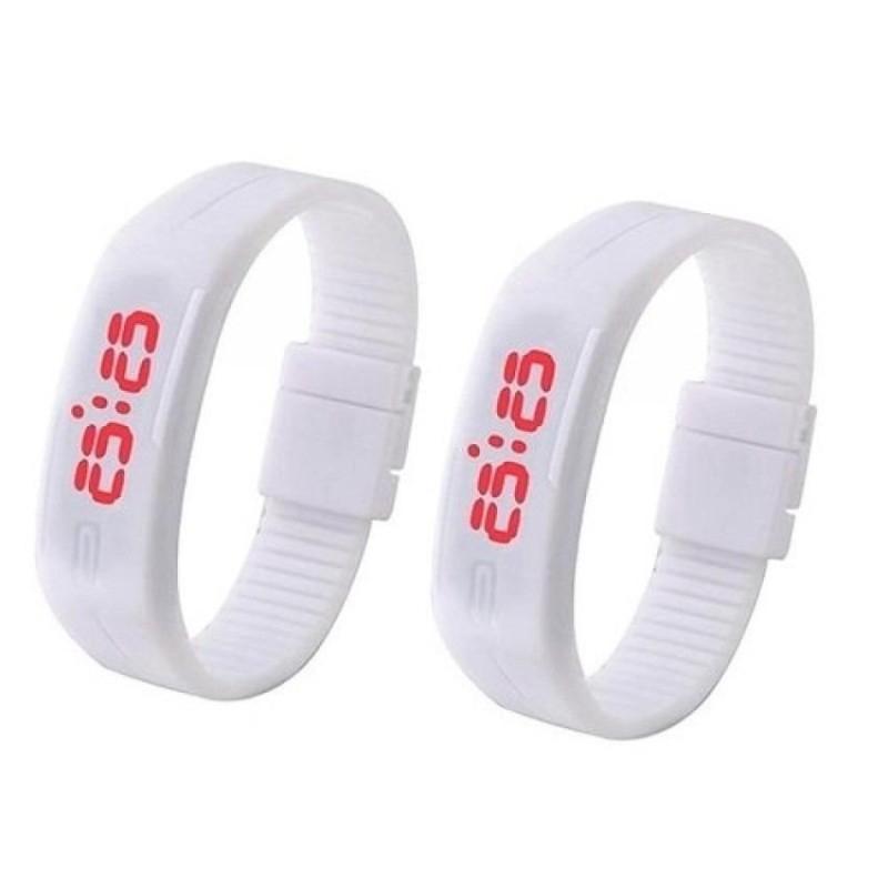 Nơi bán Bộ 2 đồng hồ LED silicon (trắng)
