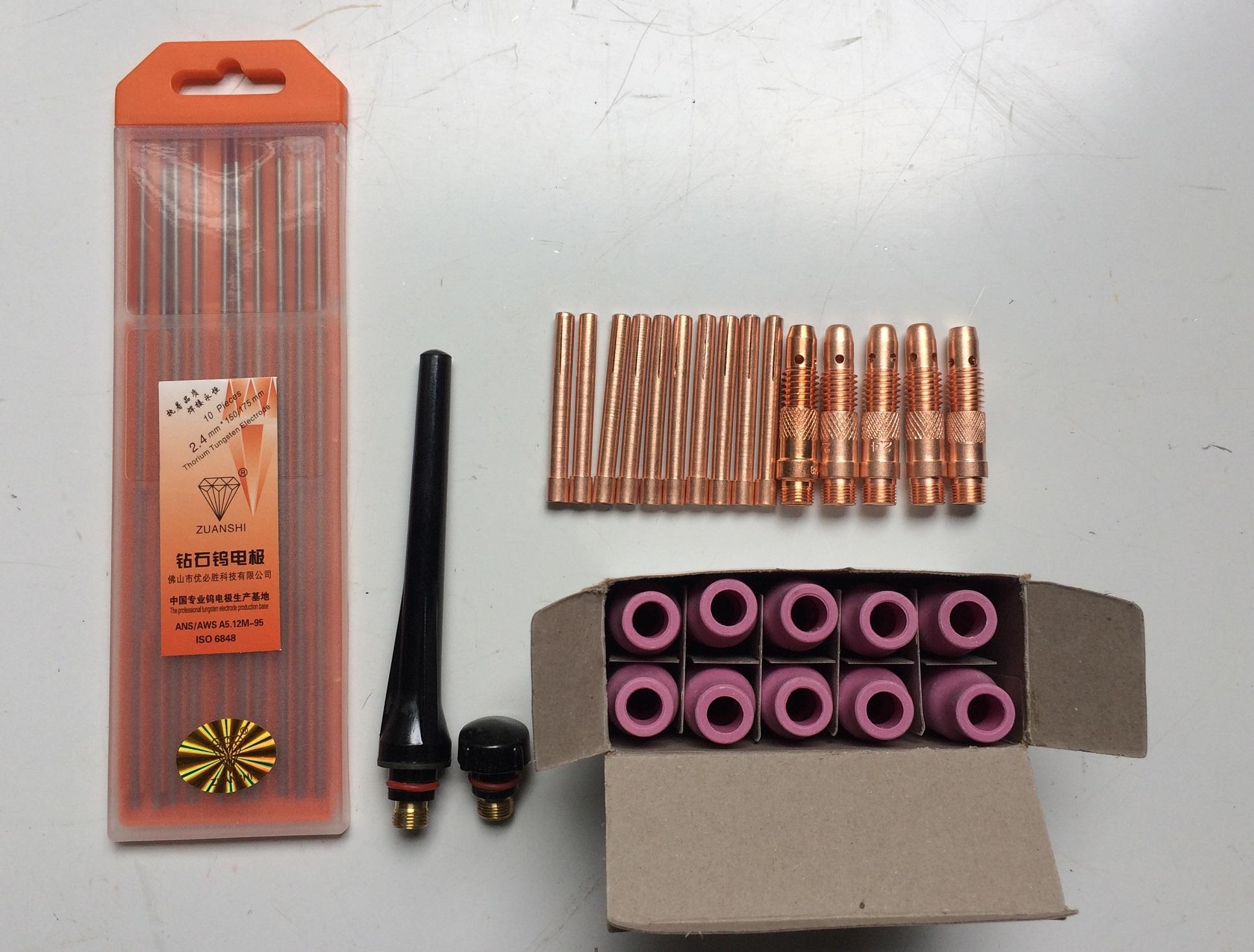 [HCM]Bộ 10 kim hàn 2.4 + phụ kiện đèn hàn Tig