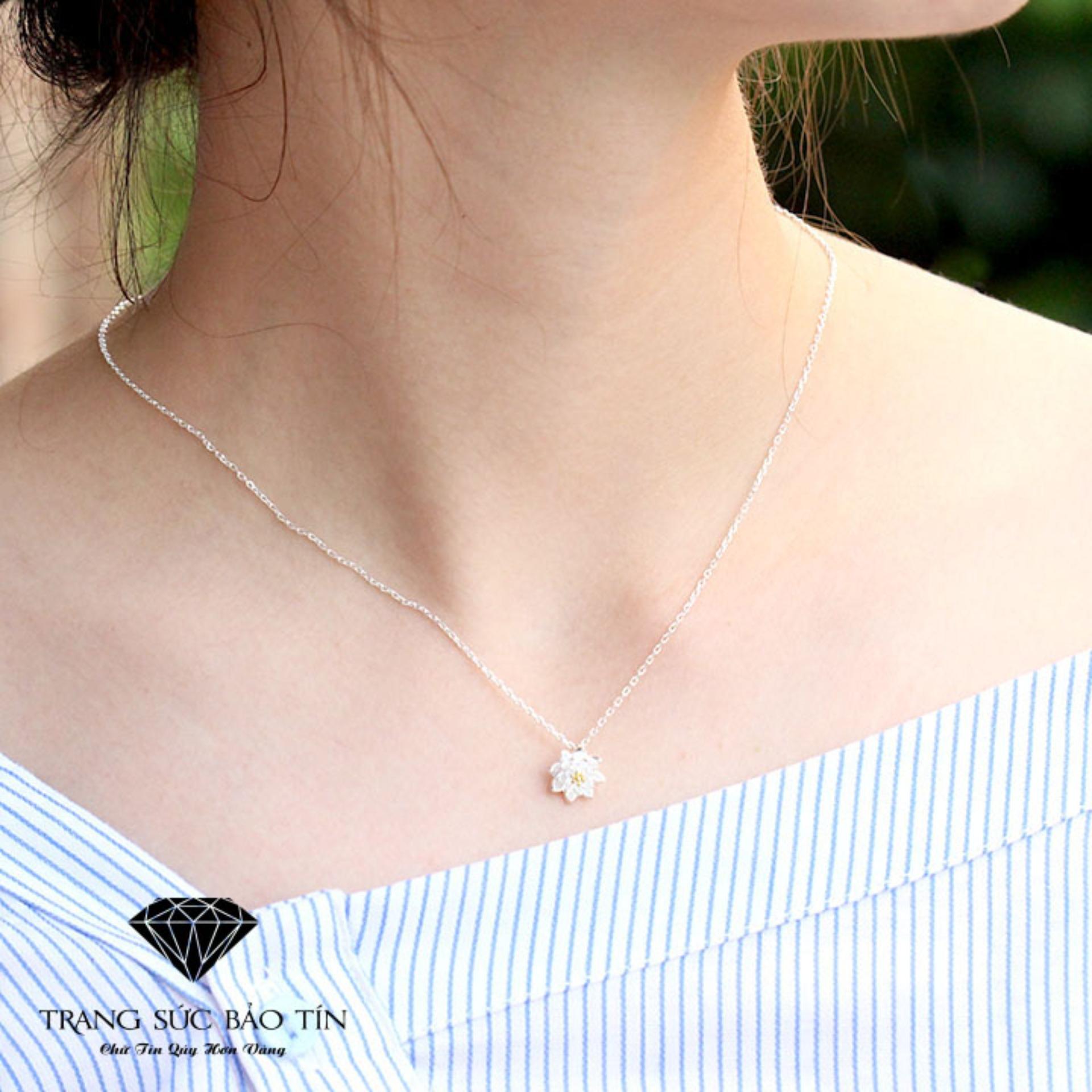 Dây chuyền nữ đẹp, vòng đeo cổ nữ, dây chuyền bạc nữ đẹp, vòng cổ đẹp, dây chuyền đẹp, vòng cổ bạc, vòng bạc đẹp, dây chuyền bạc nữ hoa nhài chất liệu bạc ta cao cấp - thương hiệu bảo tín