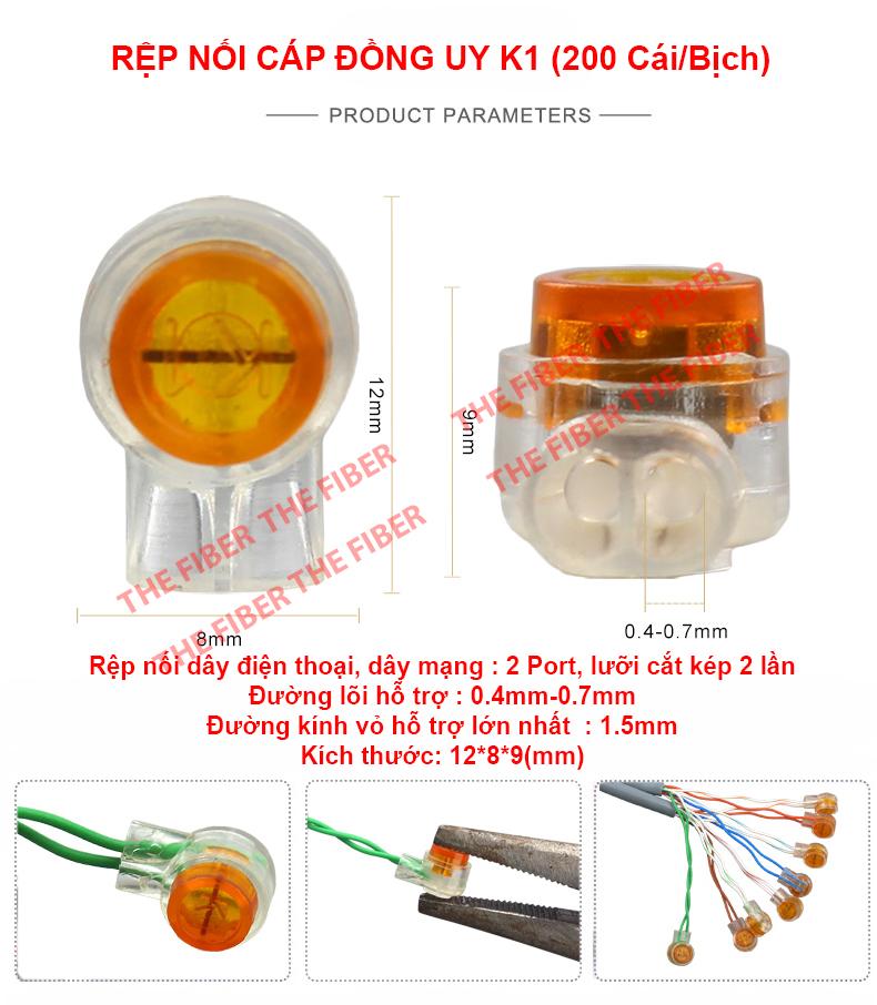Rệp nối cáp đồng cáp mạng UY K1 (200 Cái/Bịch)