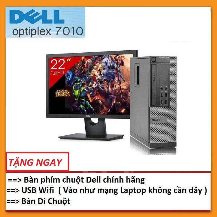 Bộ Máy Tính Đồng Bộ Dell Optiplex 7010 ( Core i5 / 8G / 500G ) Và Màn Hình Dell 21,5 inch Full HD - Wide - LED (FPT) ,Tặng Bàn phím chuột Dell + USB wifi + Bàn di chuột , Bảo hành 24 tháng - Hàng Nhập Khẩu