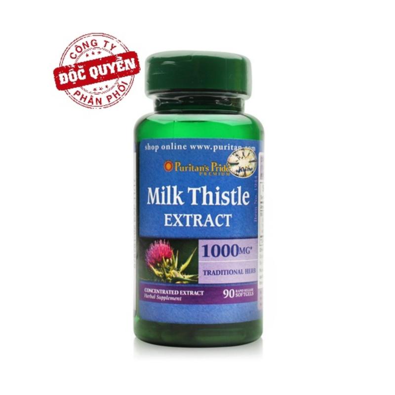 Viên uống bổ gan, giải độc gan, tăng cường chức năng gan Puritans Pride Milk Thistle Extract 1000mg 90 viên HSD 07/2019 cao cấp
