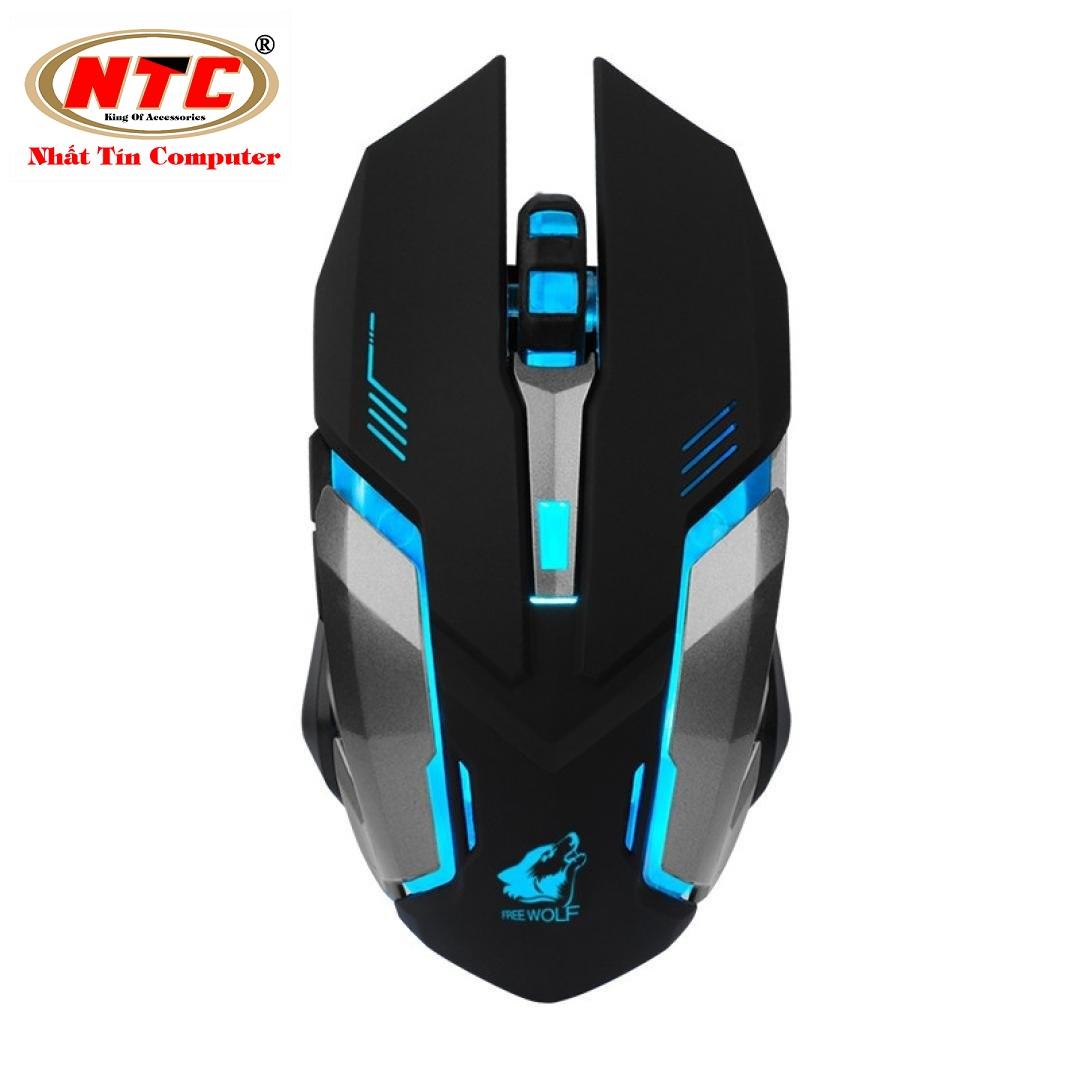 Chuột không dây dùng pin sạc Free Wolf X7 - Led 7 màu chuyên game - Nhất Tín Computer