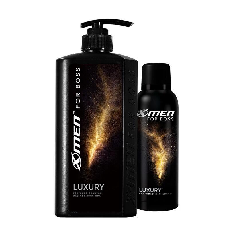 Combo Dầu gội ước hoa xmen for boss 650ml -xịt khử mùi nước hoa xmen for boss 150ml