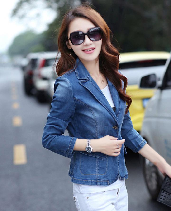 Áo khoác jean nữ giả vest thời trang cao cấp jn71