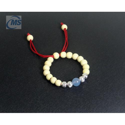 Vòng tay dâu tằm mix đá phong thủy và bi bạc ta