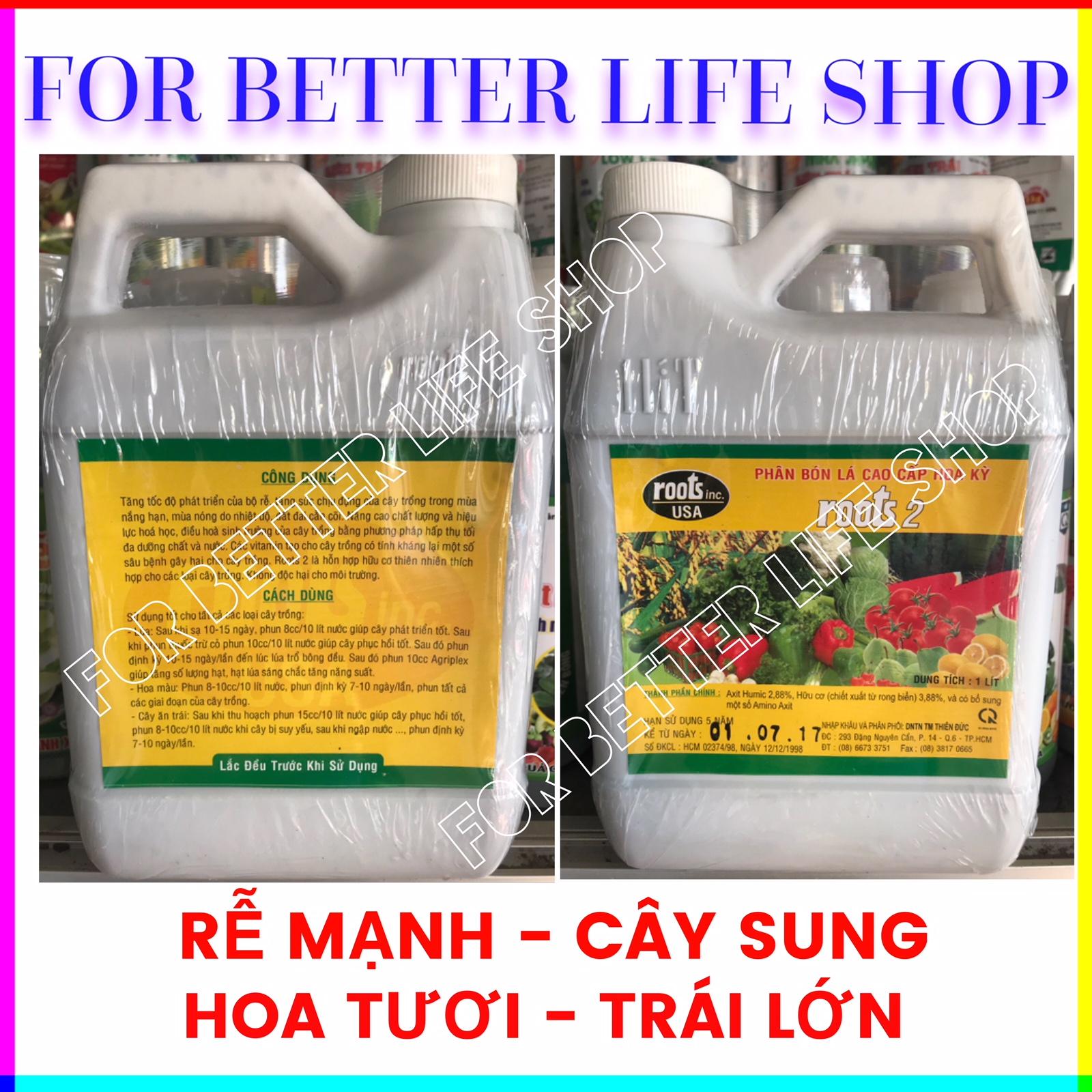 Phân bón lá cao cấp Hoa Kỳ ROOTS 2 (1 Lít)