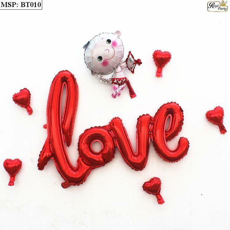 Bong bóng chữ LOVE liền tráng nhôm trang trí tiệc cưới, phòng tân hôn