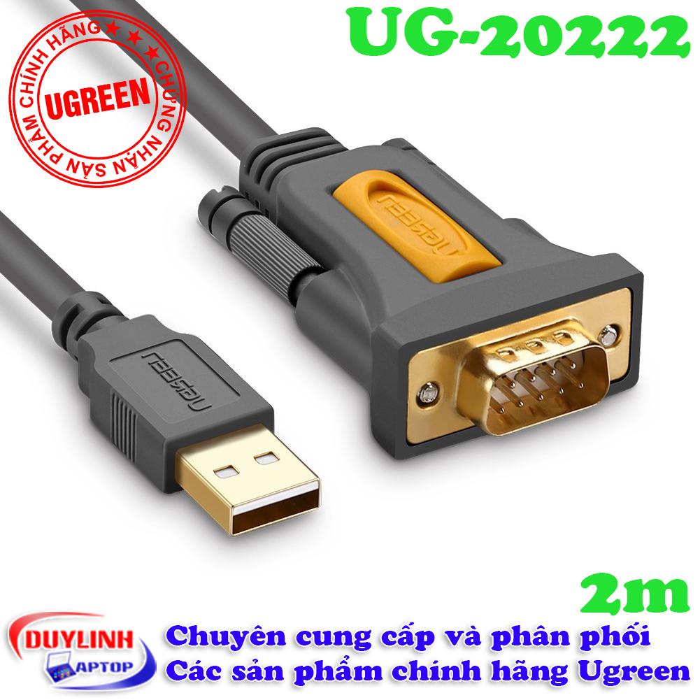 Cáp usb 2.0 to com db9 rs232 dài 2m ugreen 20222