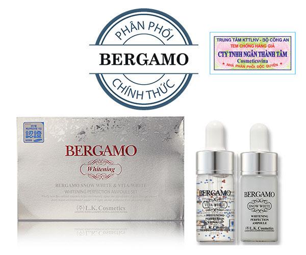 [HCM]Set 2 siêu tinh chất dưỡng trắng Bergamo Snow White & Vita-White Whitening Perfection Ampoule 2 lọ ( HÀNG CHÍNH HÃNG )