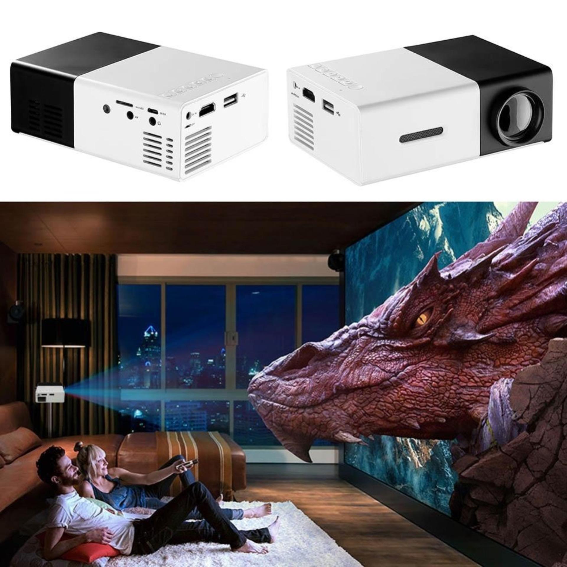 May chieu cho dien thoai-May chieu mini cam tay-Galaxy K-Máy chiếu màn hình LCD TFT HD1080 YG300 MINI LED (Phích Cắm AU) nhỏ gọn thông minh, máy chiếu xem bóng đá đỉnh cao