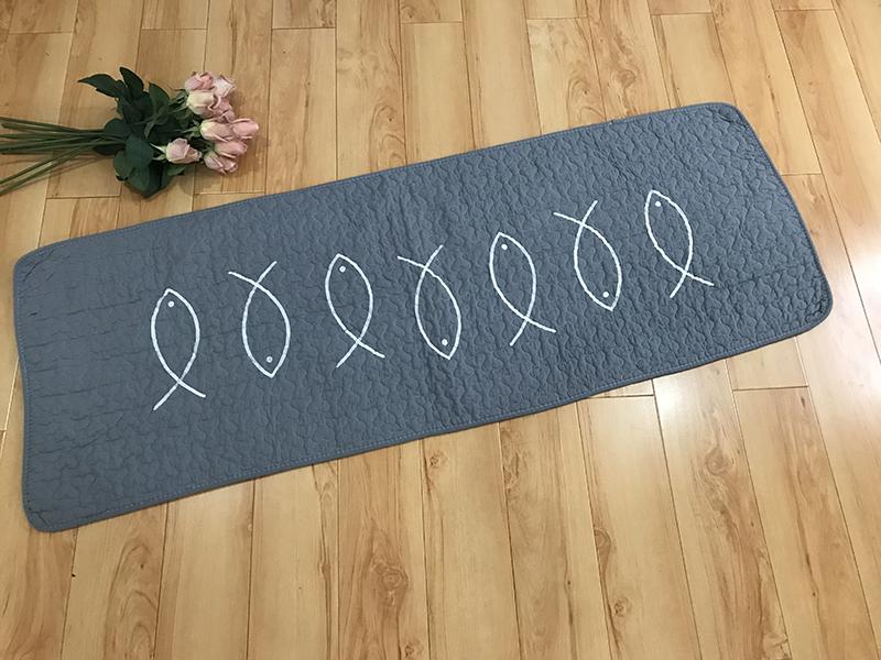 Thảm thảm chùi chân, thảm nhà bếp, 100% cotton, mặt dưới có hạt chống trượt