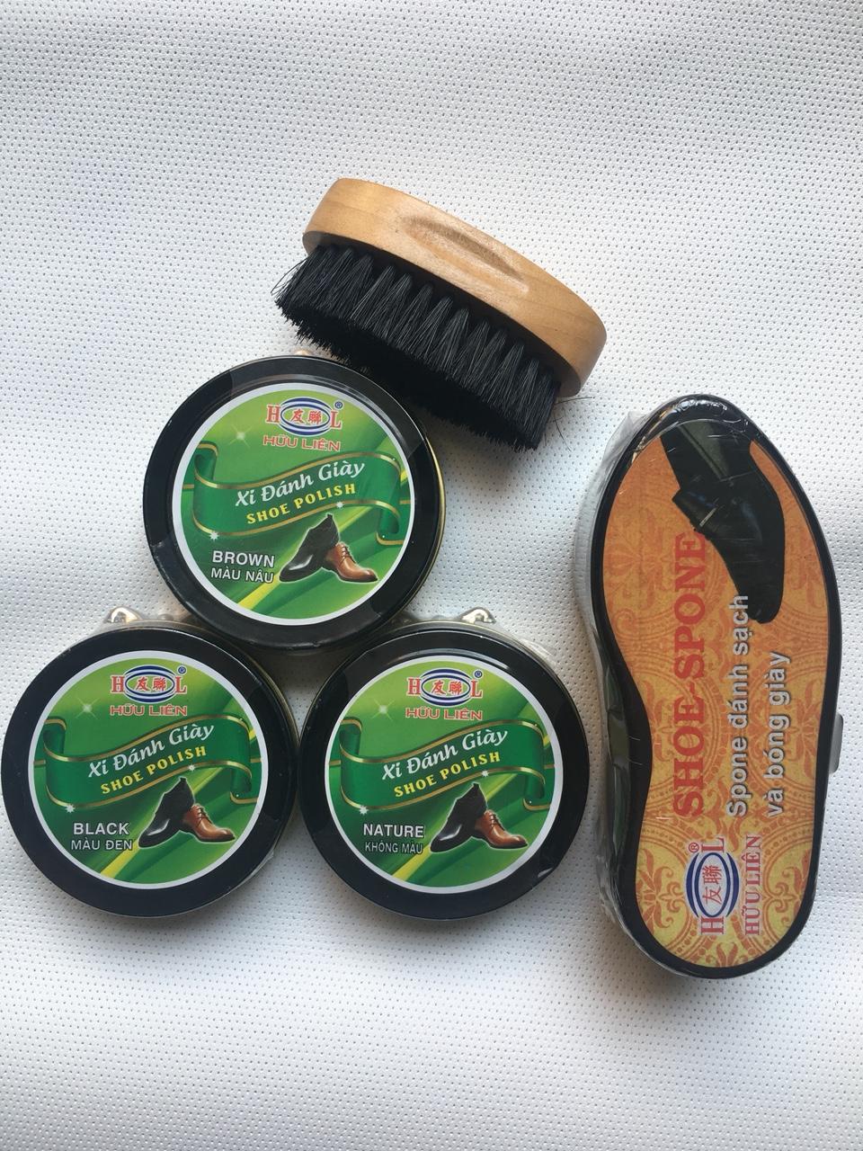 Xi đánh giày hữu liên 3 hộp lớn + hộp sáp và bàn chải