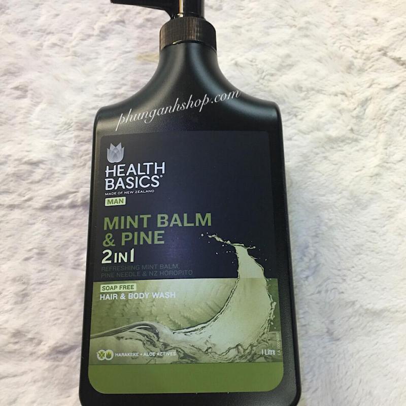 Tắm gội Health Basics Mint 2in1 1000ml / BẠC HÀ