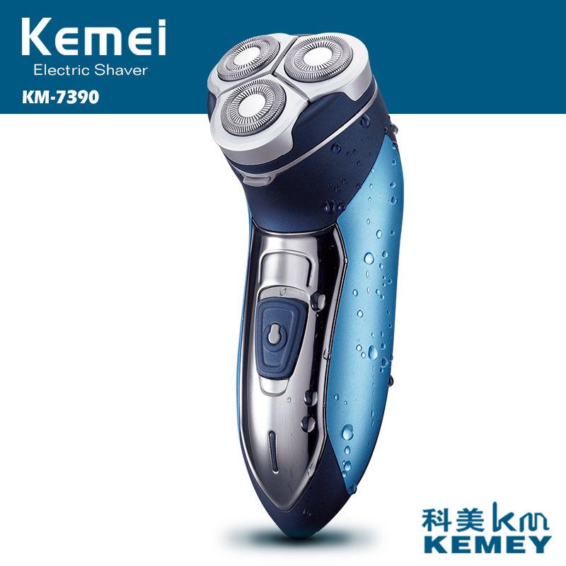Máy cạo râu kemei km-7390 3 lưỡi tròn cao cấp
