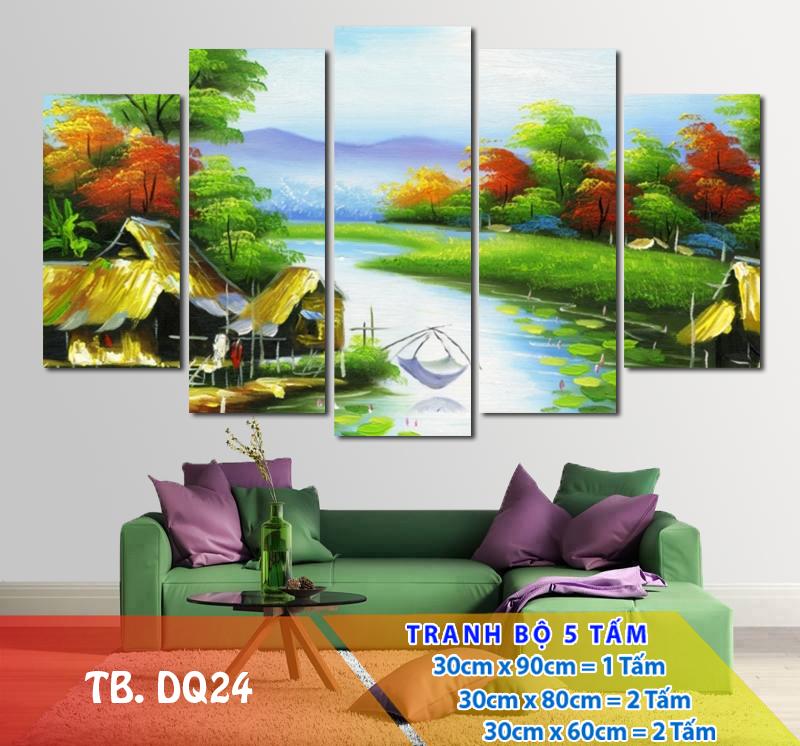 Tranh treo tường đồng quê 3D27/gỗ Hàn Quốc cao cấp/ chống nước, chống ẩm mốc