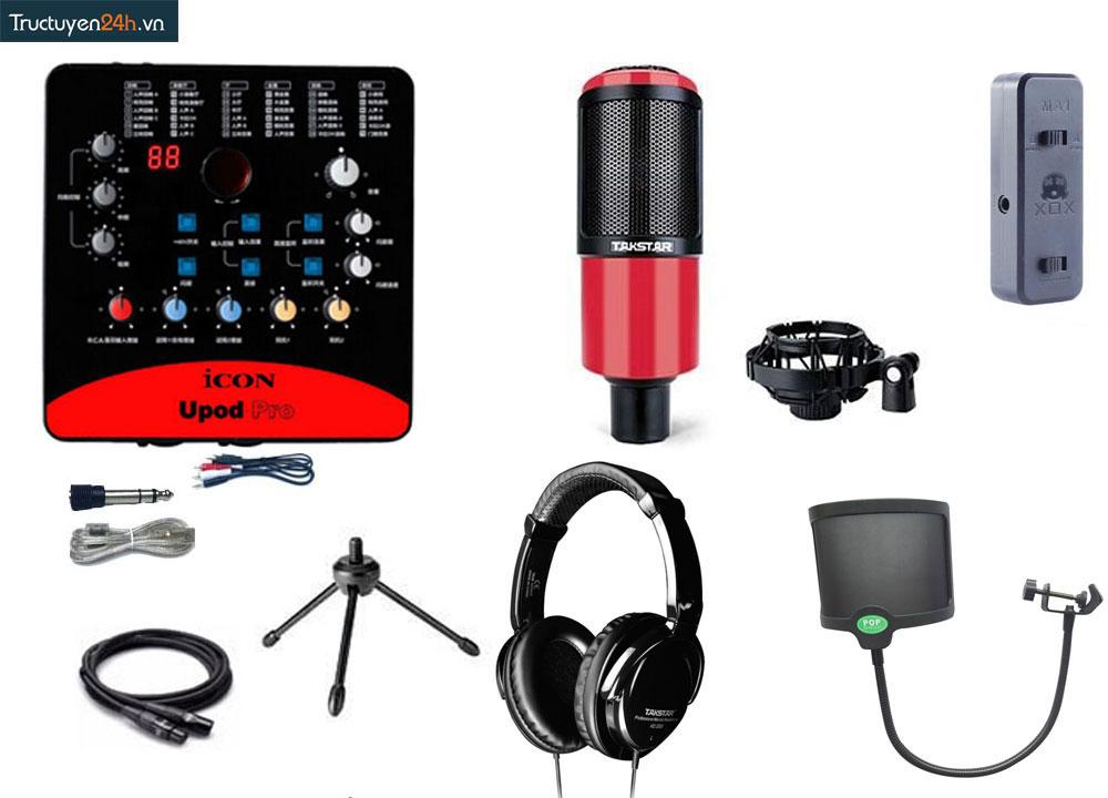 Combo thu âm số 9: sound card icon pro+ micro takstar pck320+ tai nghe takstar hd2000
