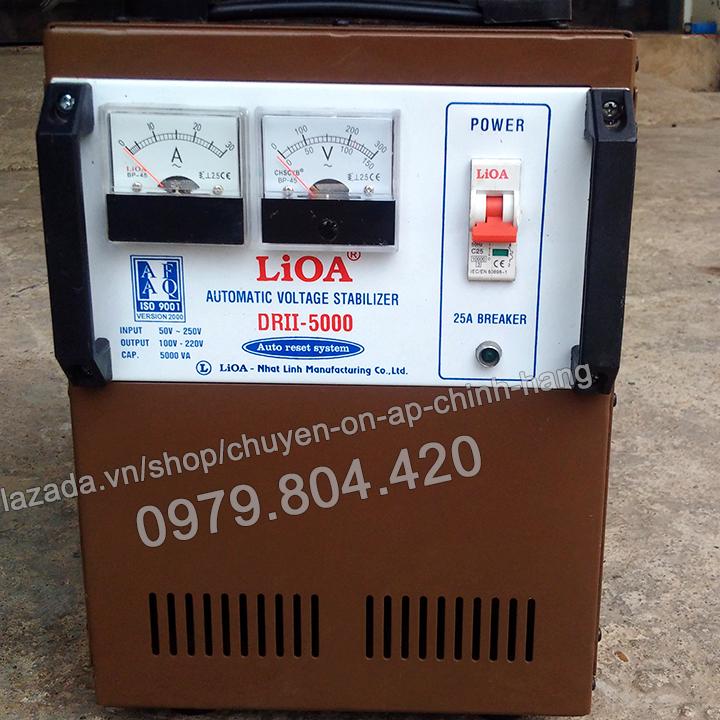 Ổn Áp Lioa 5KVA 1 Pha, DRII -5000 Dải 50-250V, Bảo Hành 3Năm