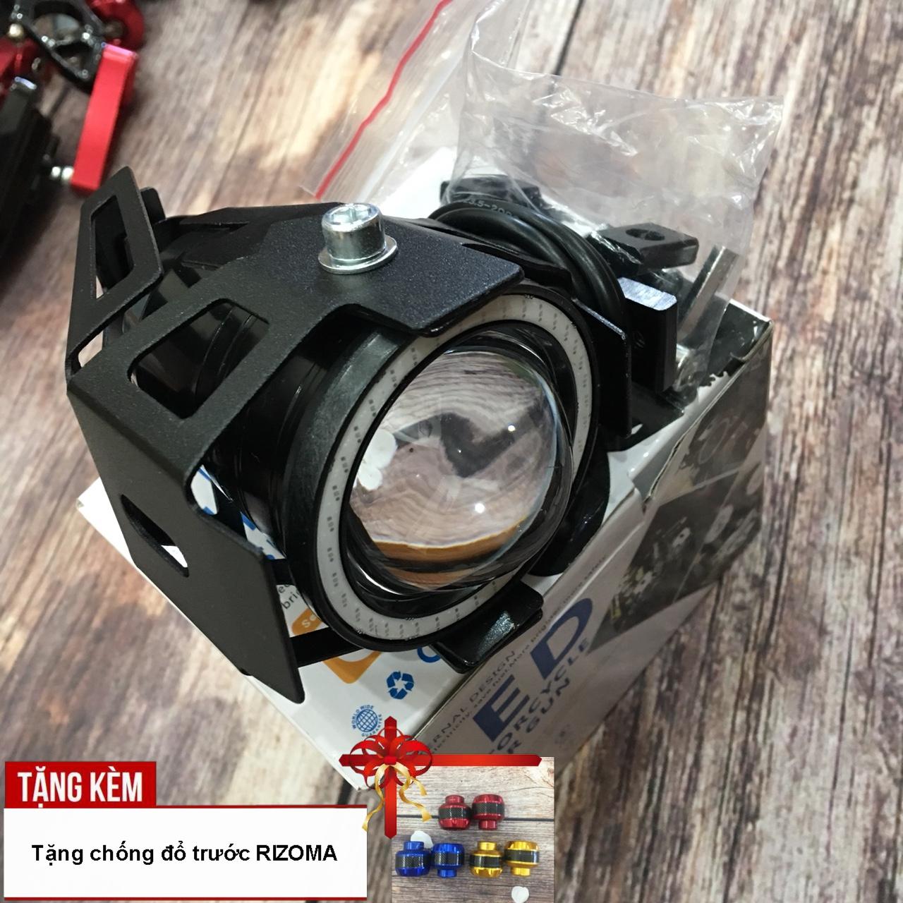 [BỎ QUA PHÍ SHIP TẶNG NGAY CHỐNG ĐỔ TRƯỚC TRÒN TRƠN] Chế thêm đèn bi cầu LED U7 ( có viền led) cực sáng cho xe máy, ô tô   FS88-U7