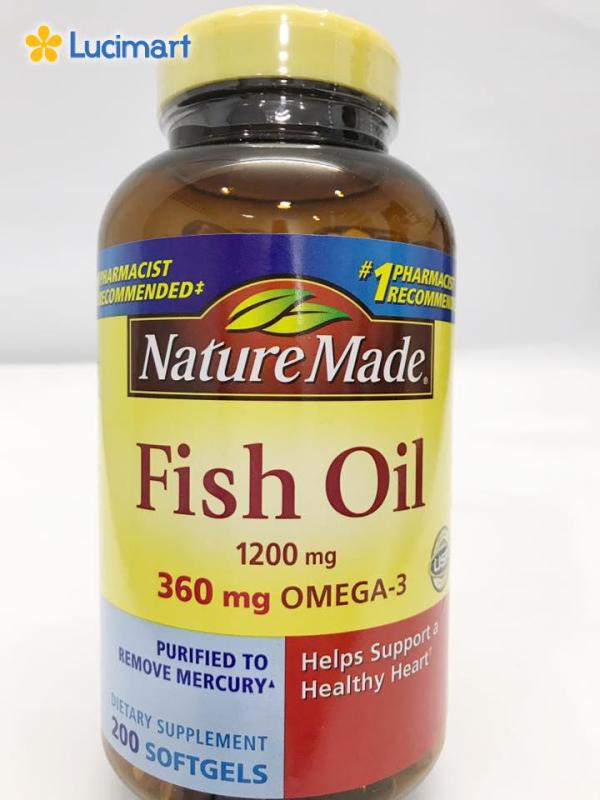 Dầu cá từ thiên nhiên từ USA Nature Made Fish Oil 1200 mg, 200 viên