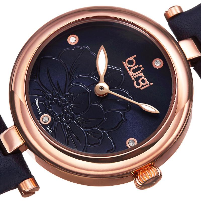 Nơi bán Đồng hồ nữ Burgi Embossed Flower mặt khắc hoa đính kim cương nhân tạo 128BU
