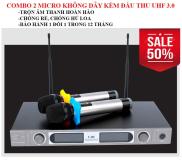 micro khong day shure, Combo 2 micro không dây và đầu thu UHF 2 dâu UK-20