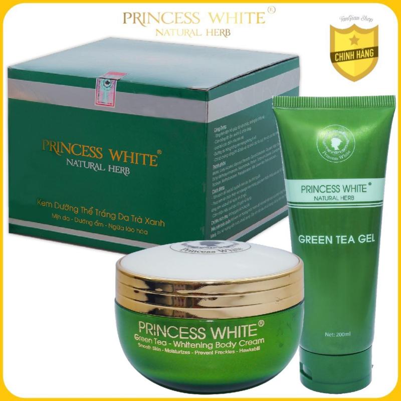 Bộ dưỡng trắng Body Trà Xanh Green Tea Princess White - Bí quyết dưỡng da trắng hồng, mịn mướt, căng tràn sức sống/200G nhập khẩu