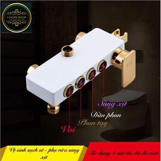 Bộ vòi sen bộ vòi sen đứng 4 trong 1 loại van ấn, chất liệu cao cấp, thiết kế sang trọng hiện đại, top 5 vòi sen bán chạy