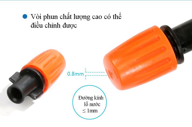 Bộ 10 đầu tưới phun sương, béc phun sương (10 lít/h) (kèm chân T, dày dặn, chắc chắn)
