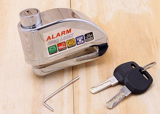 Khóa đĩa xe máy cao cấp báo động chống trộm alarm lt8303 khóa hú báo động, khóa thắng đĩa