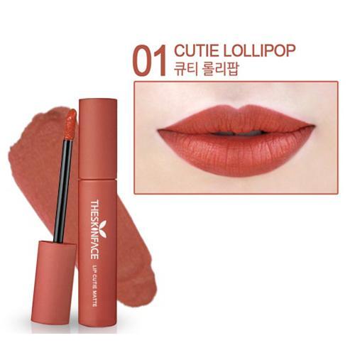 Son kem lì the skin face lip cuttie matte #01 cutie lollipop