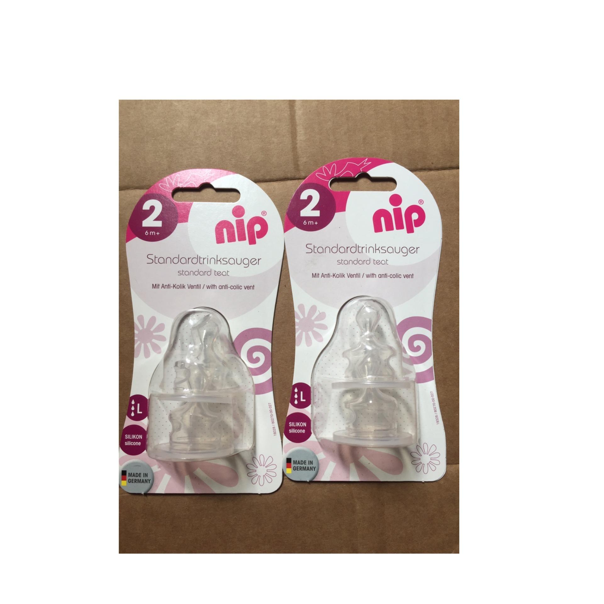 Núm ti chỉnh nha cho bình cổ thường, chống sặc, bằng silicon, bộ 2 chiếc