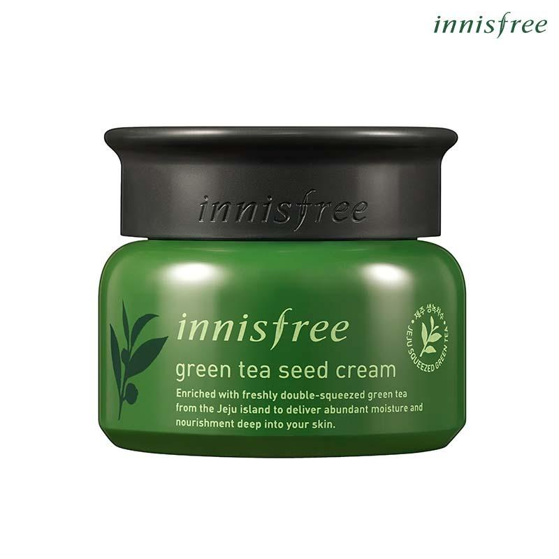 Kem dưỡng cung cấp ẩm từ trà xanh và dầu hạt trà xanh tươi Innisfree Green Tea Seed Cream 50ml (NEW)