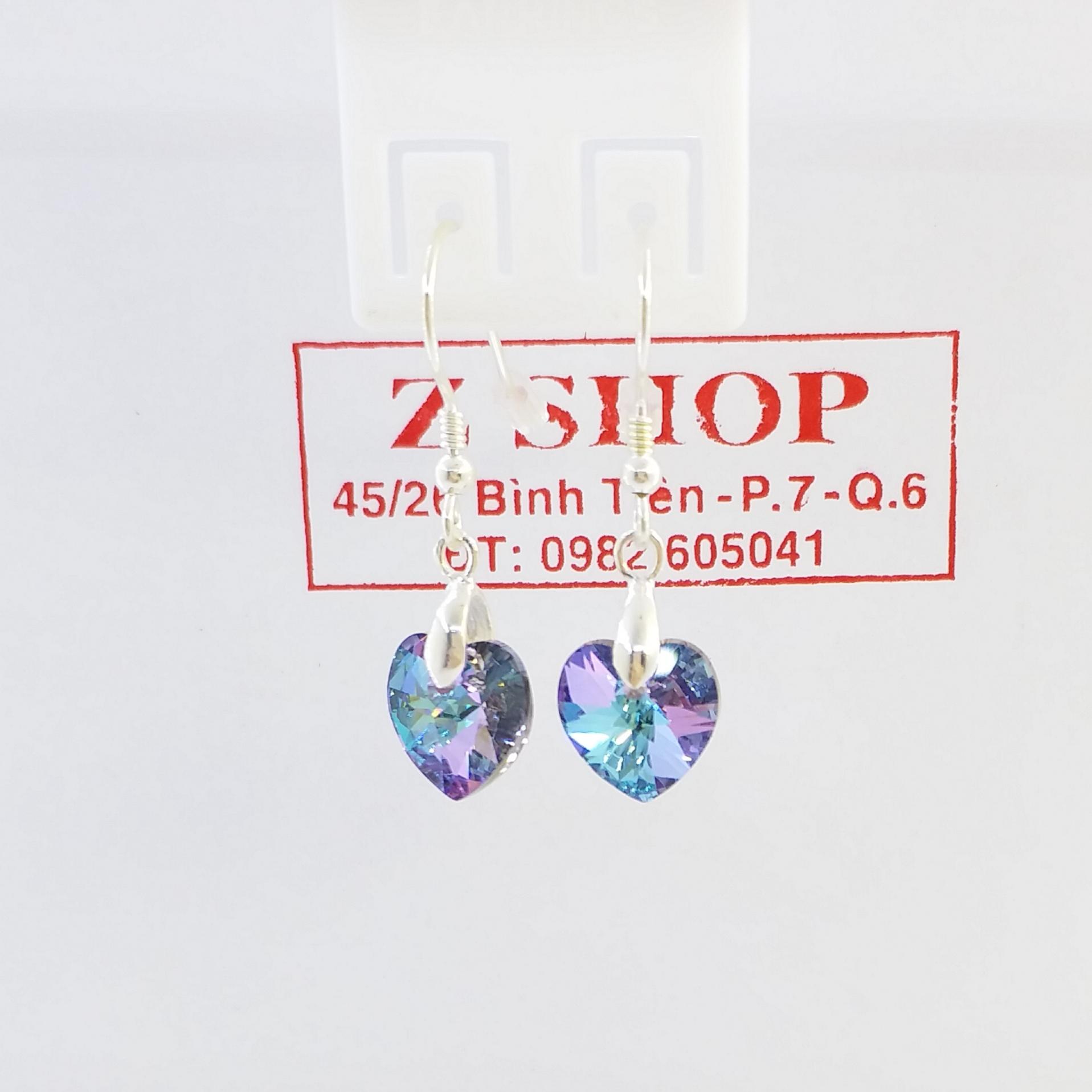 Bông tai bạc 925 - pha lê cao cấp bt035