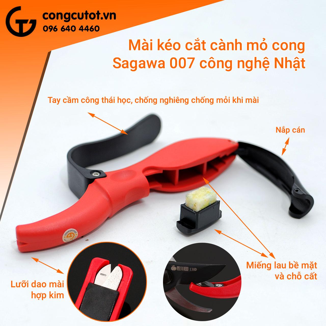Mài kéo cắt cành mỏ cong Sagawa 007