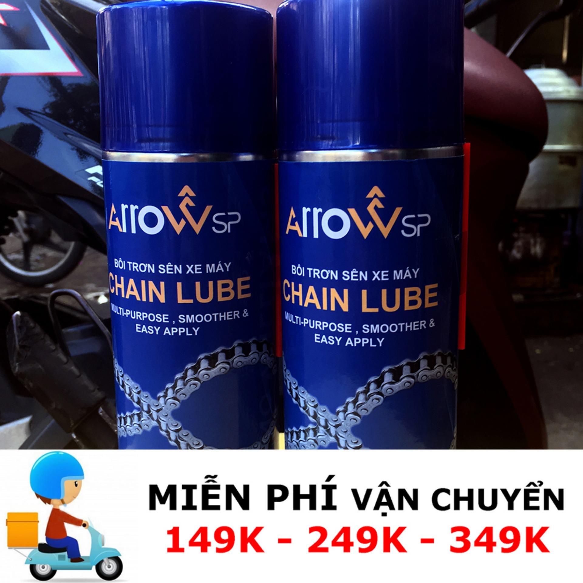 Combo 2 chai Arrow SP Chain Lube 400ml - chai xịt bảo vệ sên xe mô tô / xe máy