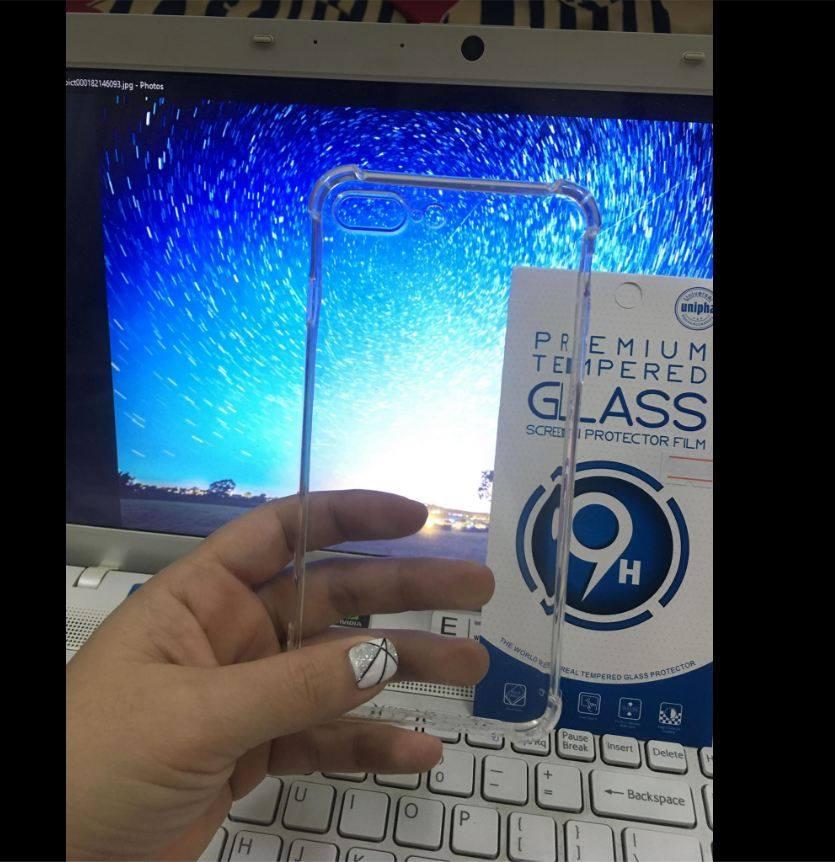 Ốp lưng dẻo silicon cao cấp cho iPhone 7 Plus Tặng kính cường lực
