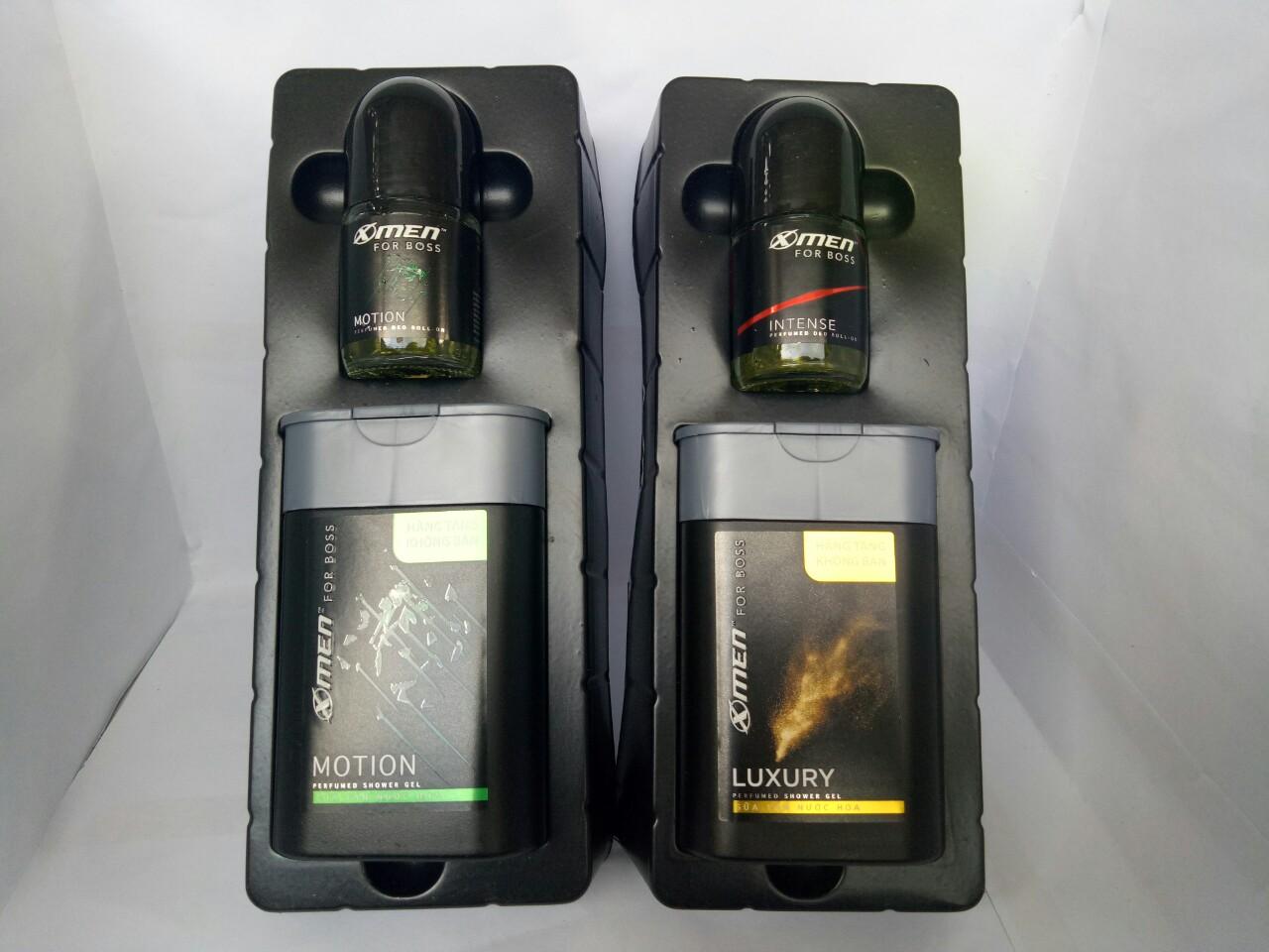 [HCM]Combo du lịch 4 món : 2 chai Sữa tắm 85g + 2 chai Lăn khử mùi 20ml hương nước hoa Xmen for Boss Intense + Tặng 5 gói sữa tắm clear men