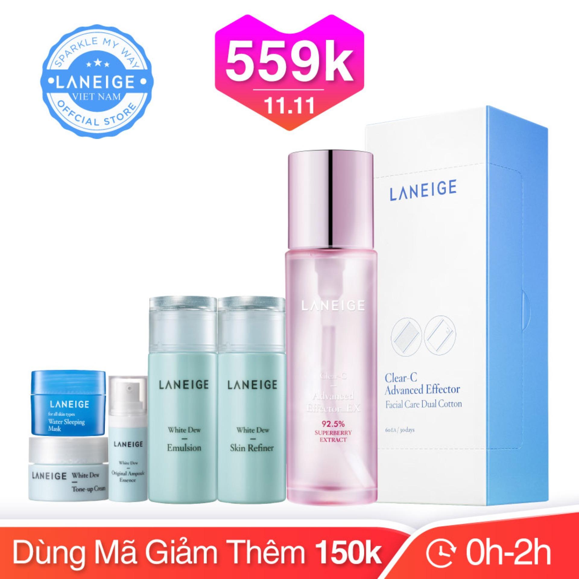 Bộ dưỡng da trắng hồng rạng rỡ Laneige Clear C Advanced Effector Ex 150ml