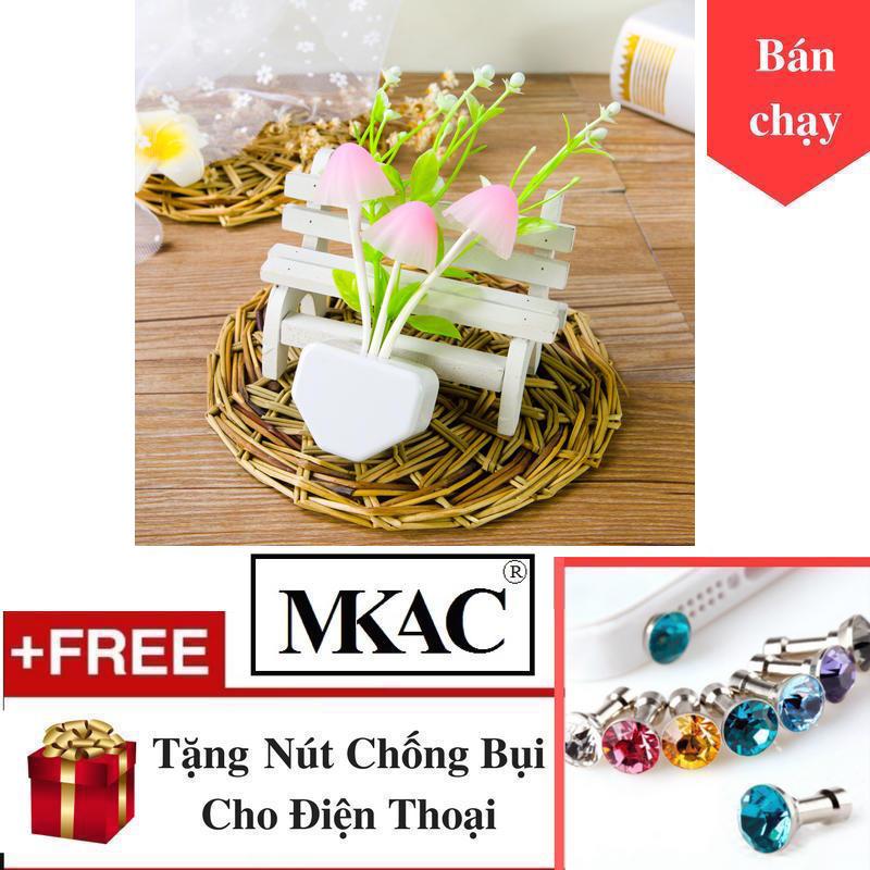 Đèn ngủ avatar hình nấm cảm ứng ánh sáng đổi màu procare + Tặng Nút che khe cắm tai nghe chống bụi nhiều màu