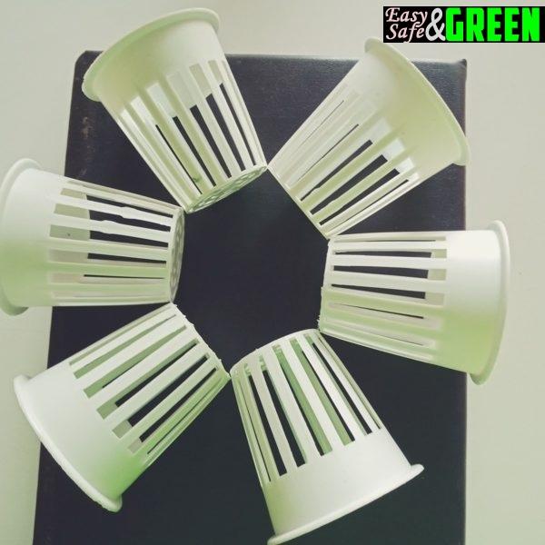 Bộ 100 rọ nhựa trồng rau thủy canh phi 65 màu trắng