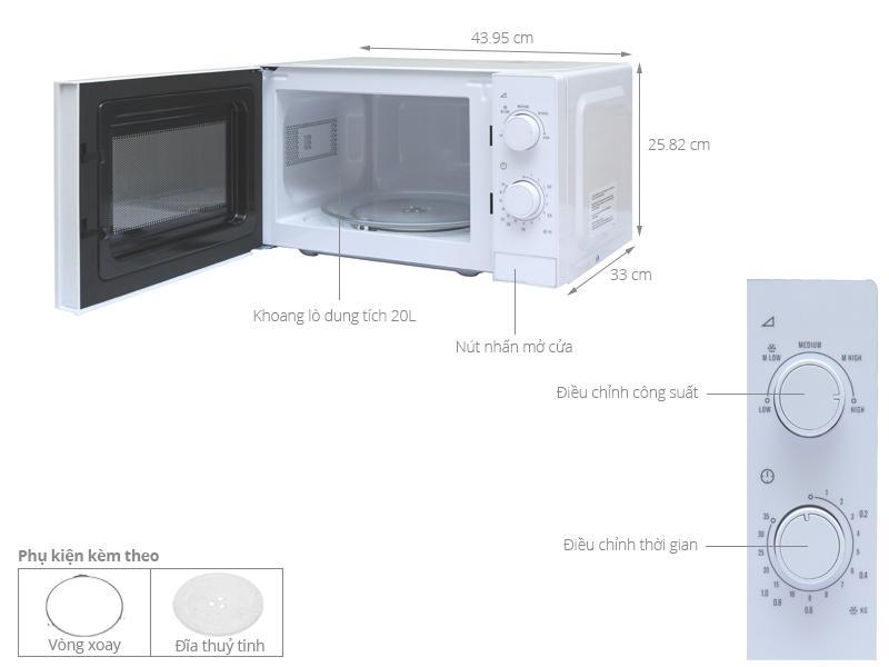 Bảng giá Lò vi sóng Electrolux EMM2022MW 20 lít Điện máy Pico