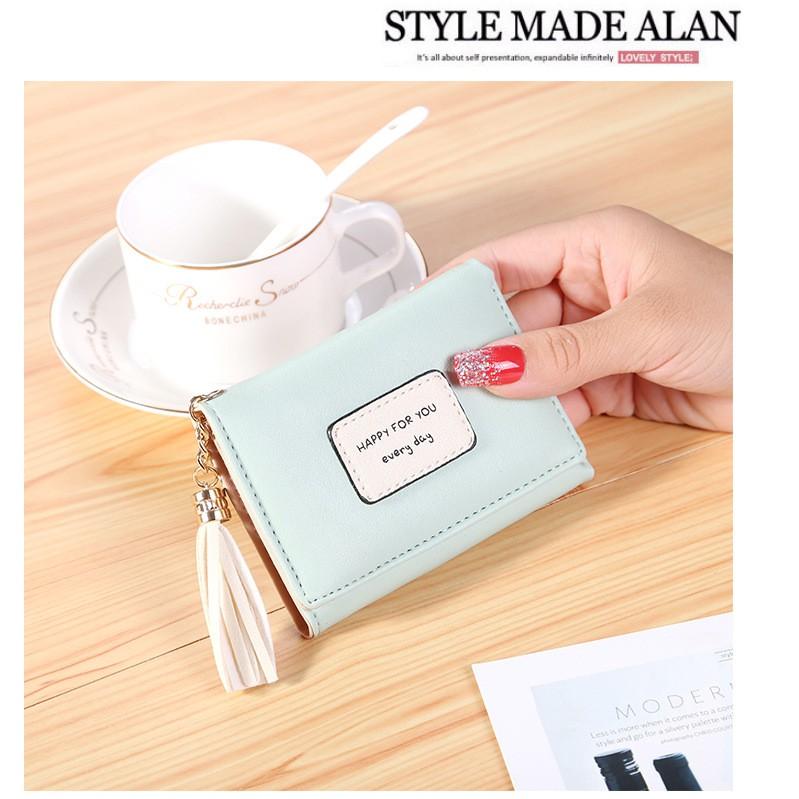 Ví nữ cầm tay mini happy botusi-xanh ngọc