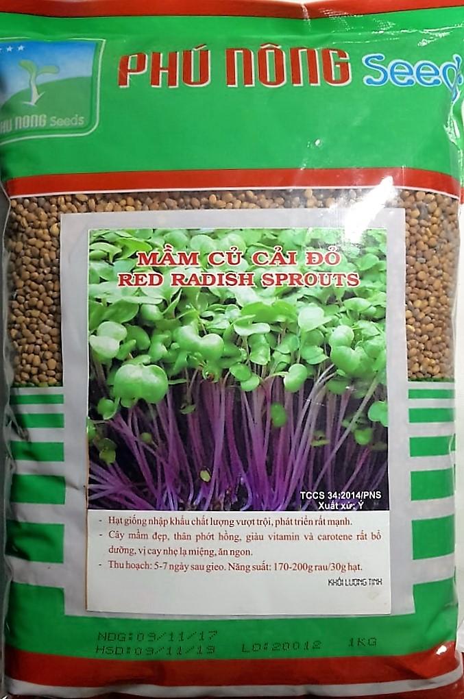 Hạt giống Mầm Củ Cải Đỏ Italia  PN -1kg