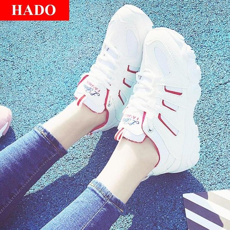 Giày Sneaker Thể Thao Nữ Mẫu Mới VARANO VR56199 Trắng Phối Đỏ