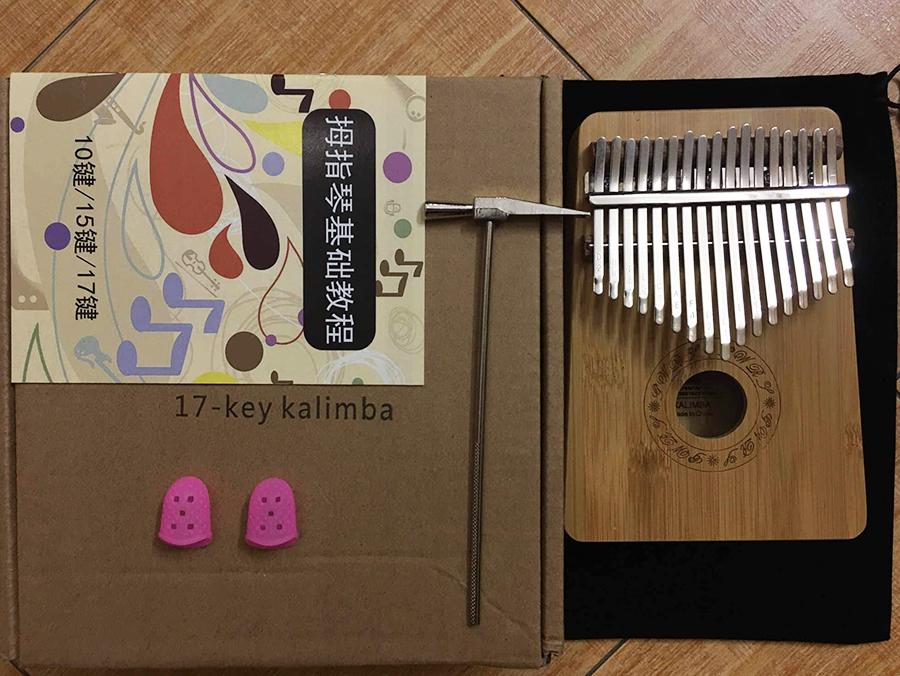 Đàn Kalimba Yael 17 phím gỗ sọc hồng - Thumb Piano 17 keys  - HÀNG CÓ SẴN.