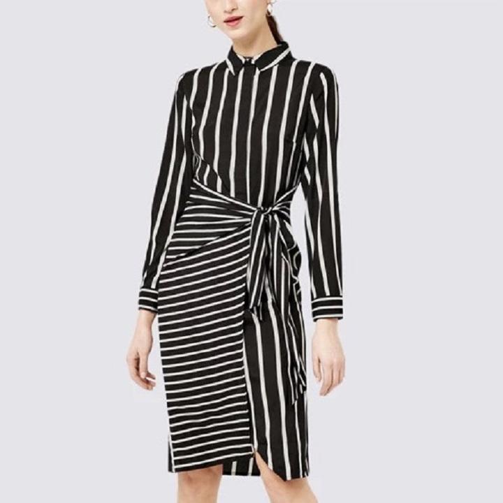 Dress390n-đầm ôm sọc thiết kế s-6xl